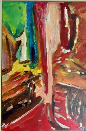 Mijn atelier in rood en groen