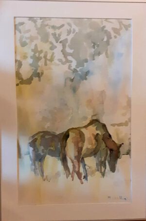 Twee vredige paarden